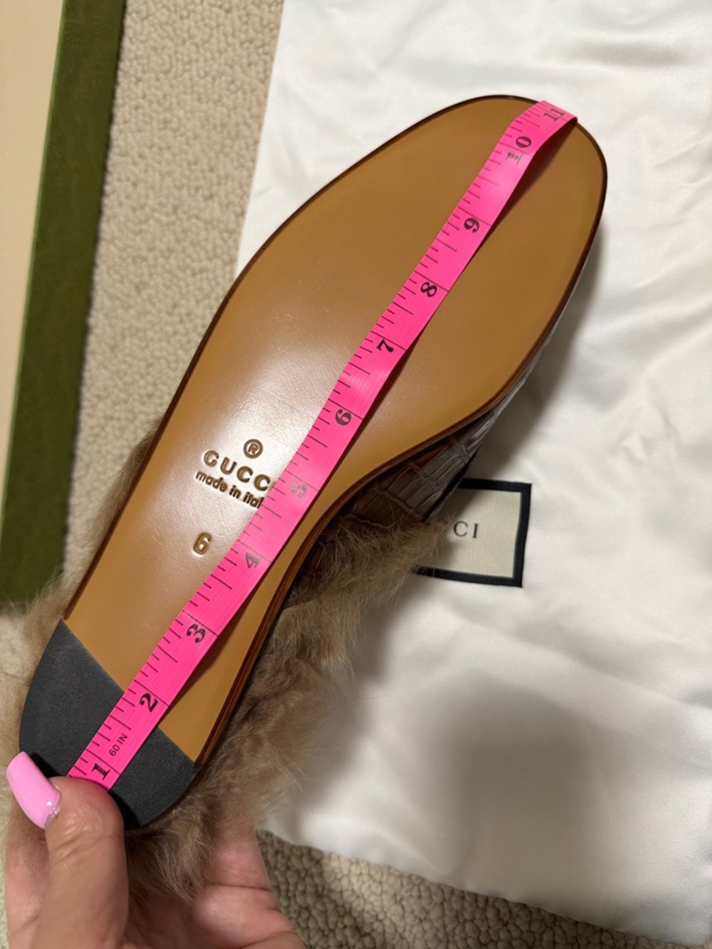 NWT- Gucci crocodile Princetown shearling mules 😍 - Picture 10 of 11